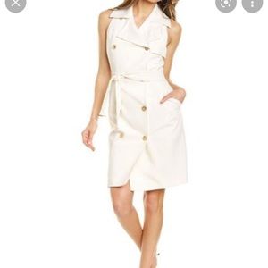 MaxMara Veranda trench ivory sleeveless dress, size 10. Worn once for work.